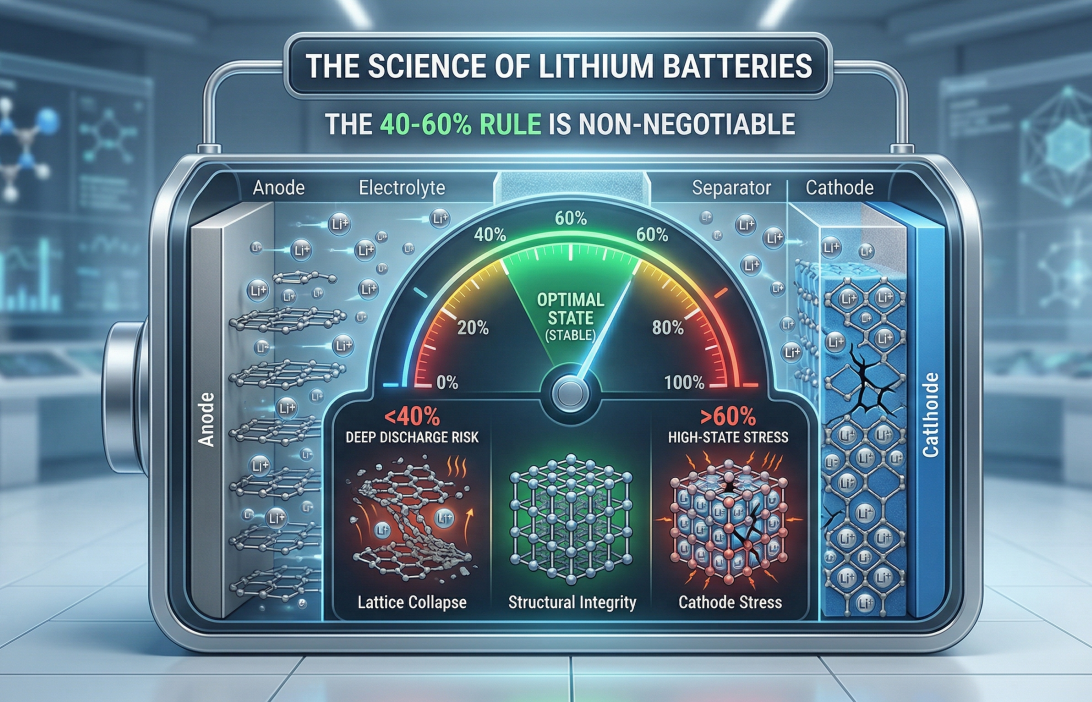 The Science of Lithium Batteries: Why the 40-60% Rule is Non-Negotiable