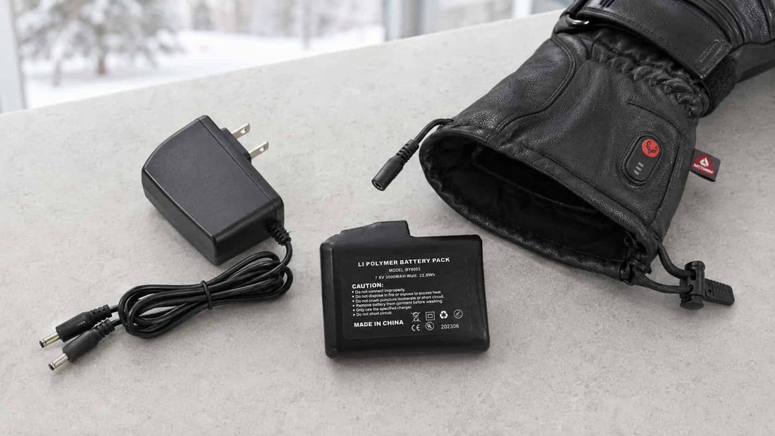 Removing rechargeable batteries from heated gloves before safe indoor charging