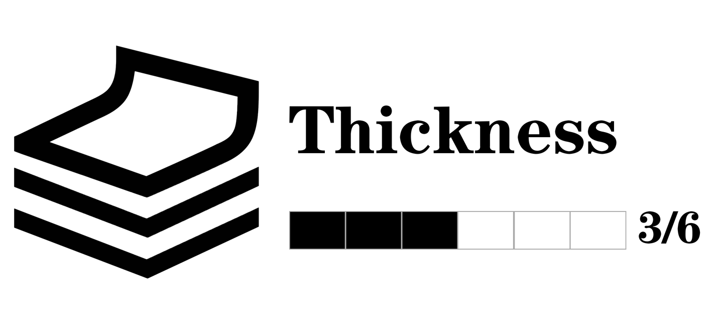 As you can see from the chart, this Onyx product is moderately thick, has some warmth and insulation, and provides good warmth and protection for our cold weather rides with a total thickness of 3 out of 6.

