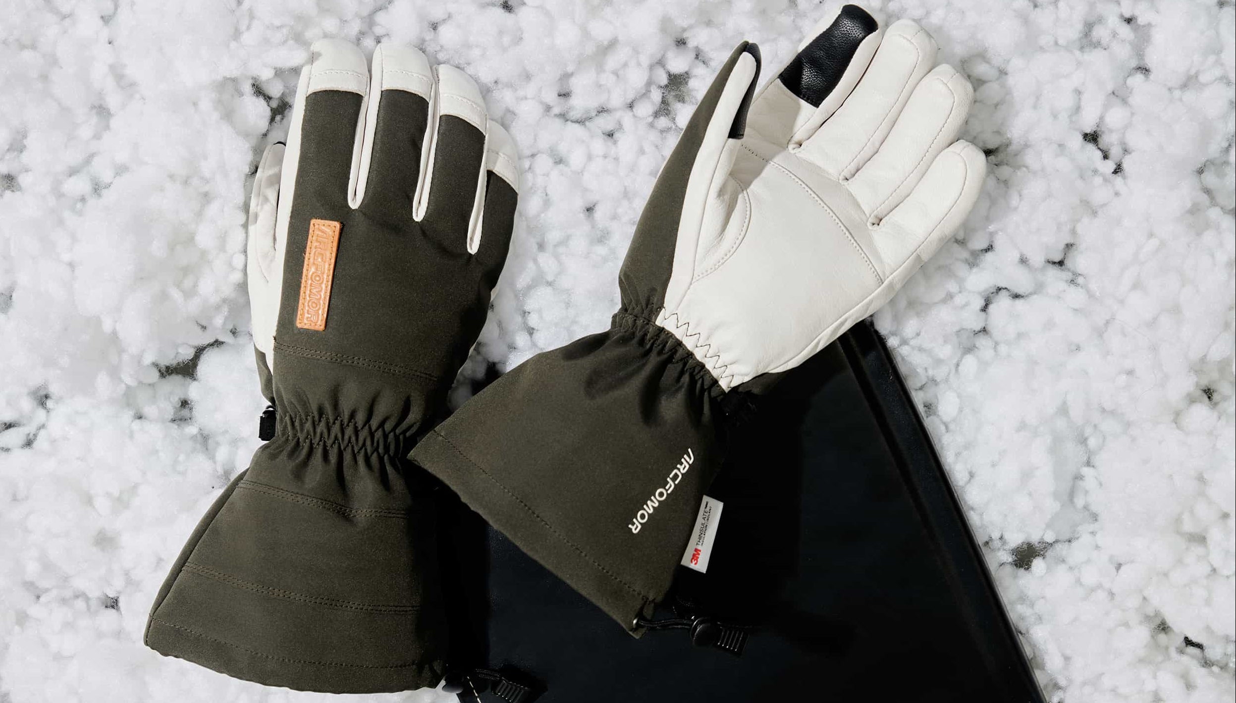 Arcfomor Yellowstone and Summit of Kunlun 2-in-1 winter shell gloves for standalone wear or layering over heated liners