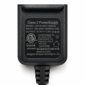 Arcfomor heated glove battery charger label showing 8.7V 1.5A output