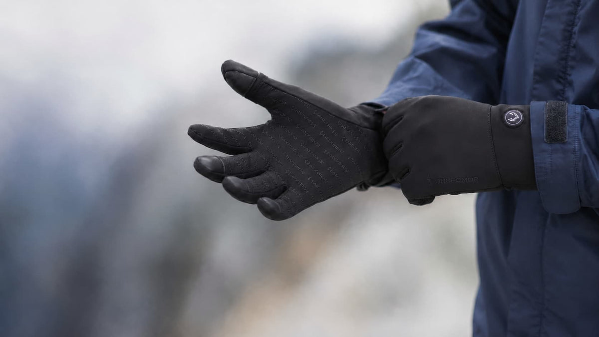 Arcfomor Spider Silk slim heated gloves with flip-top thumb and index finger access