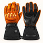 Basalt heated motorcycle gloves with orange highlights illustrating heating across the back of the hand and fingers.