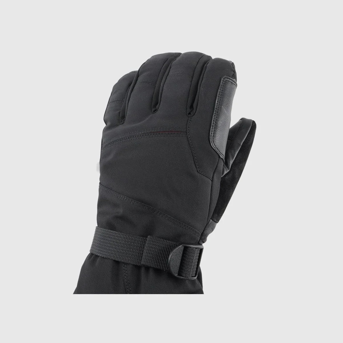 Crab Leg five-finger heated snow glove with polyester back and adjustable wrist strap