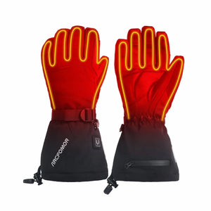 Crab Leg heated snow gloves showing heat zones across the back of the hand and finger backs