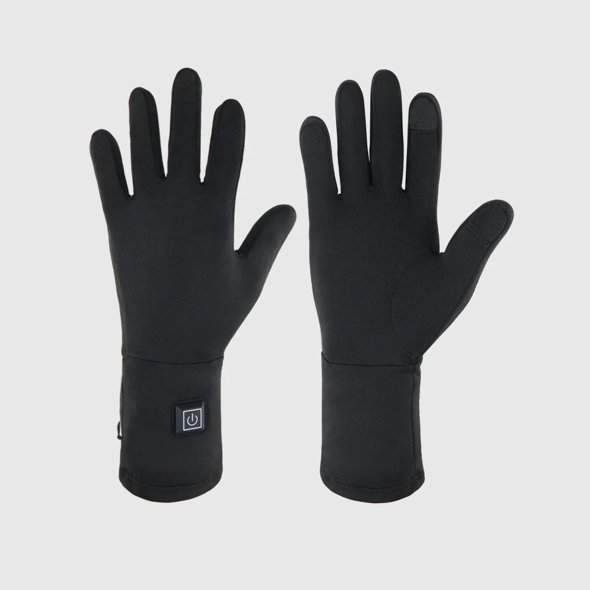 Dragonfly 0.5mm heated glove liners shown from palm and back views