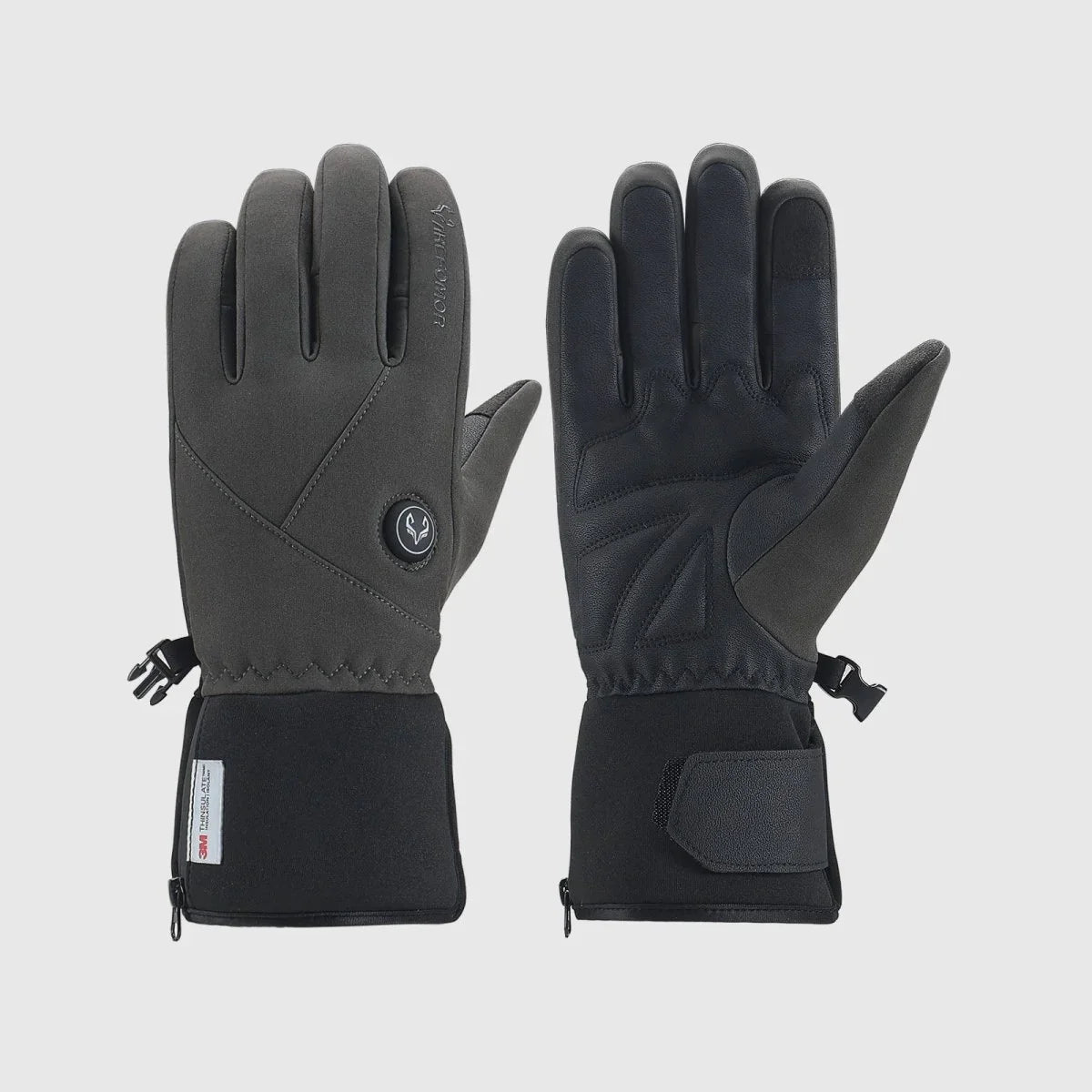 Army Green Logo Ember 2.0 heated gloves shown from the back and palm