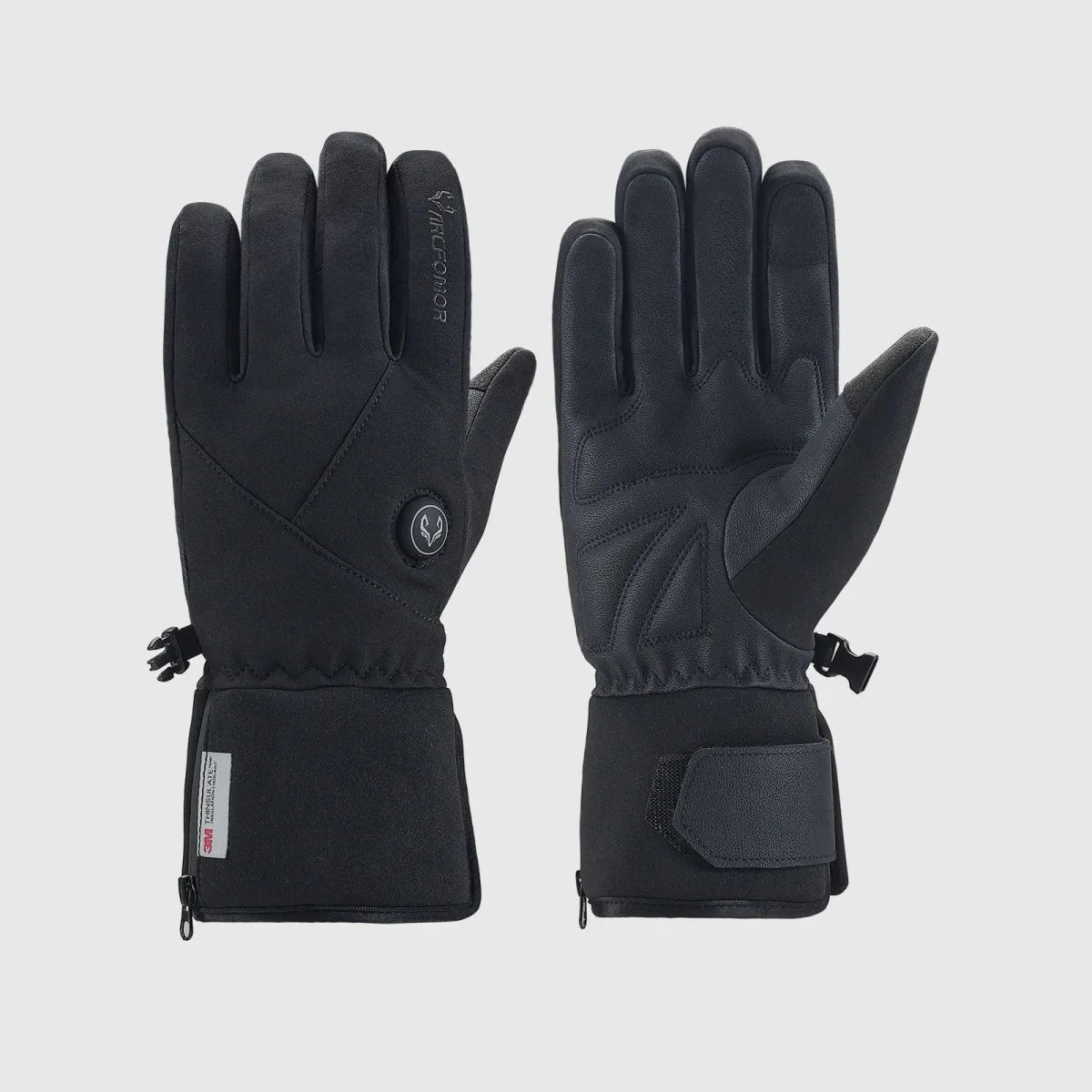 Ember 2.0 mid-weight heated gloves shown from the back and palm