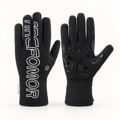 Feather heated gloves in the earlier large-logo style.
