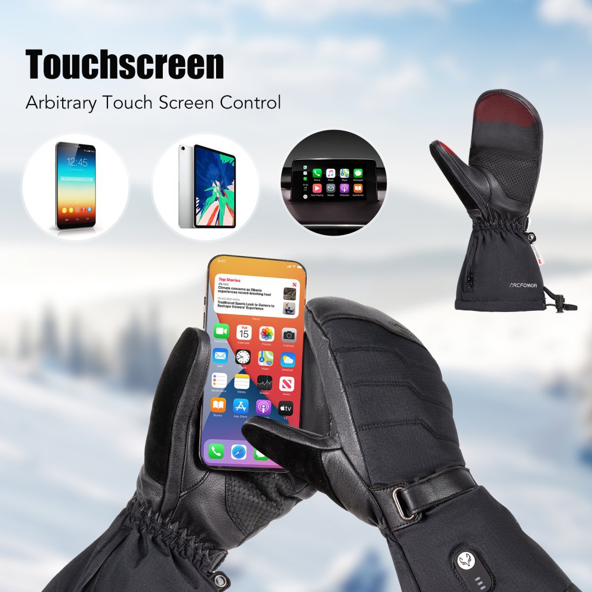 "Niagara Stone"Heated Mitten - Arcfomor