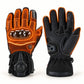 Onyx gloves with orange heating illustration across the hand and finger backs and an orange outline around the palm view.