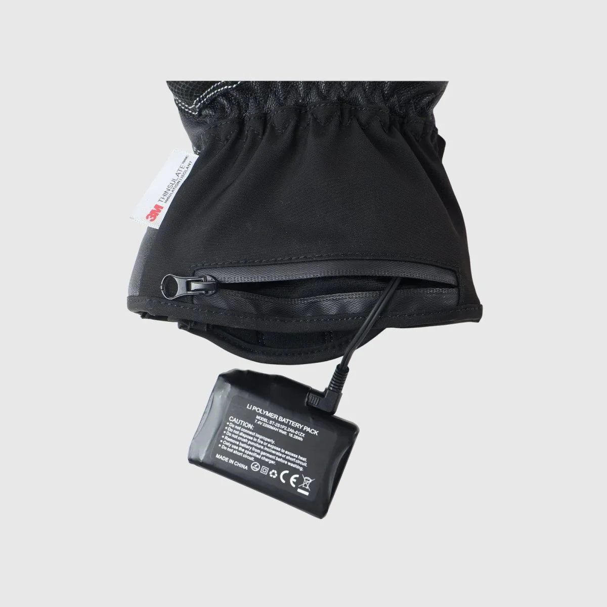 Onyx waterproof cuff battery pocket with a removable 7.4V rechargeable battery