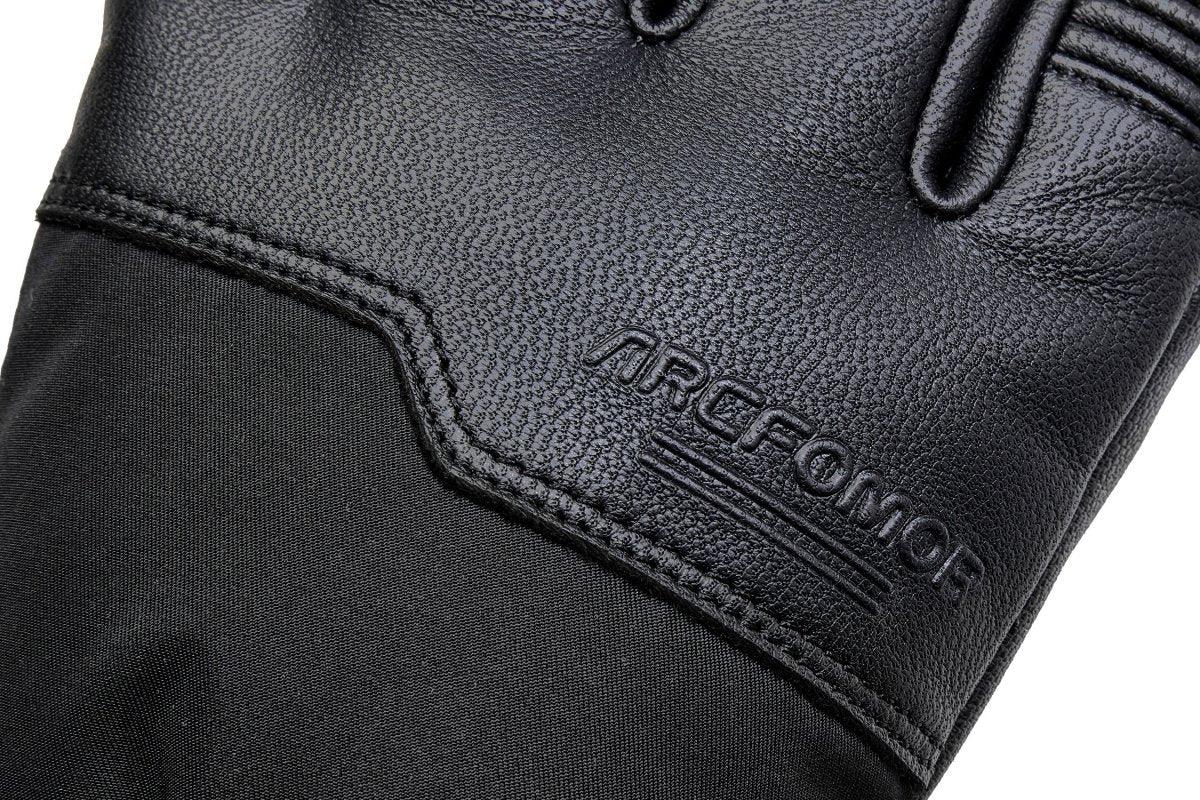 Embossed Arcfomor logo on the goatskin upper back of hand