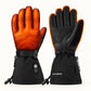 Ottawa Nights gloves with illustrated heating on the back of the hand and fingers, plus an orange outline around the palm view.