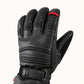 Polar Baron heated glove showing pre-curved leather fingers and an adjustable wrist strap.