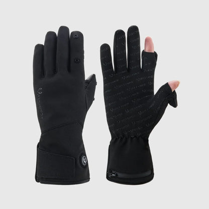 Spider Silk 7.4V heated gloves showing the palm, back and flip-top thumb and index finger