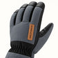 Gray woven back of a Kunlun glove with black PU fingertip caps and a tan stitched Arcfomor brand patch.