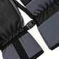 Small black pairing buckle joining two Kunlun glove wrists, with gray cuffs and black webbing visible.