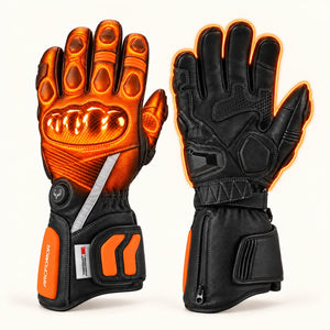 Tempest gloves with illustrated heating across the hand back and finger backs, and an outline around the palm view.