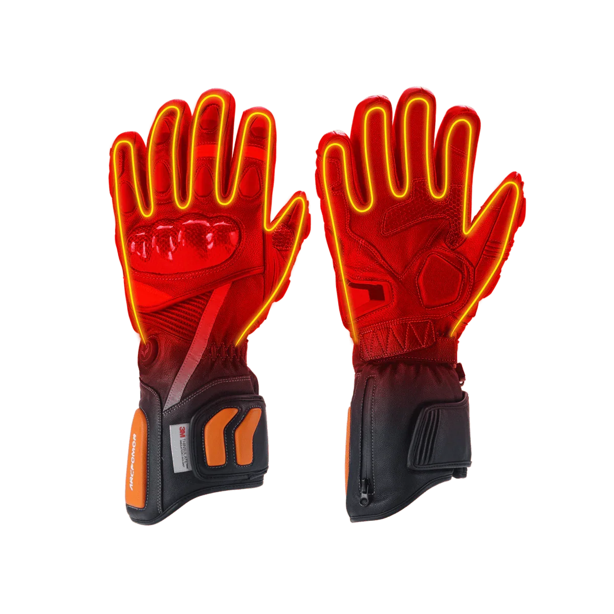 Illustrative warmth visualization on Tempest heated motorcycle gloves