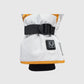 Close-up of the Toboggan heat control button and white wrist cuff