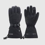 Black WinterGlow waterproof heated gloves shown from the back and palm
