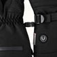 WinterGlow glove cuffs joined by a small pairing clip, with the wrist strap and heat control button visible.