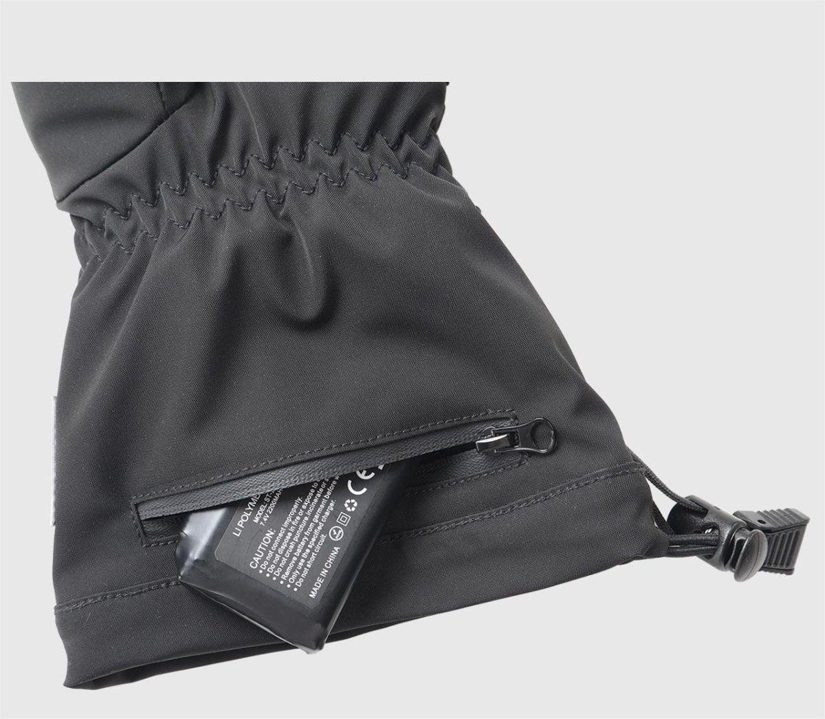 Open WinterGlow wrist battery pocket with a 7.4V 3000mAh battery