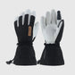 Black Yellowstone shell gloves showing the full goatskin palm, polyester back and extended drawcord cuffs