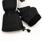 Yellowstone glove cuffs showing the black drawcord and toggle alongside a folded cuff revealing its black inner lining.